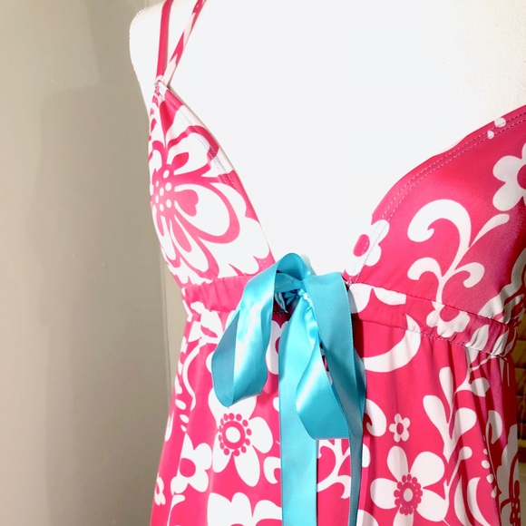 Pink Polka Dot floral Coverup dress with ruffle - Picture 8 of 8